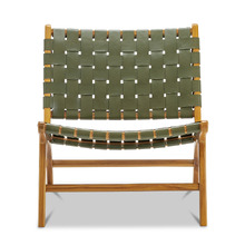 Casey Woven Cowhide Leather Lounge Chair